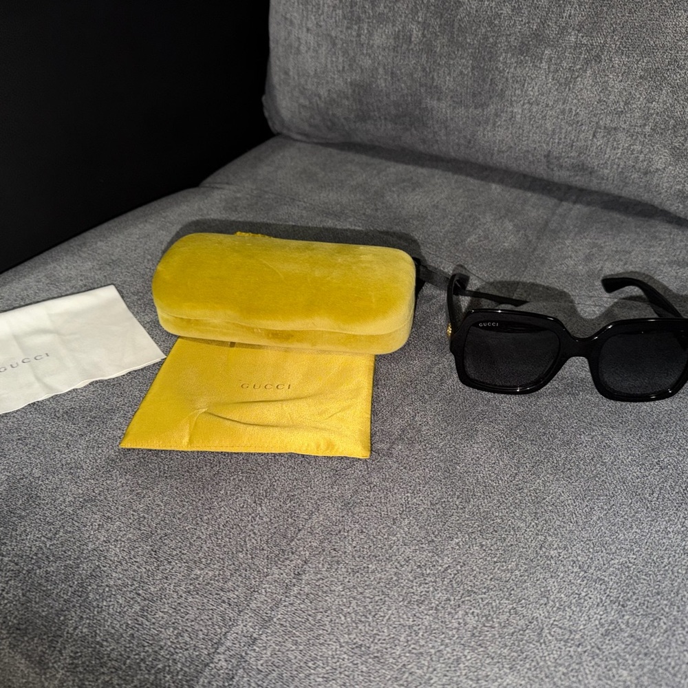 Gucci Black Sunglasses with Yellow Case